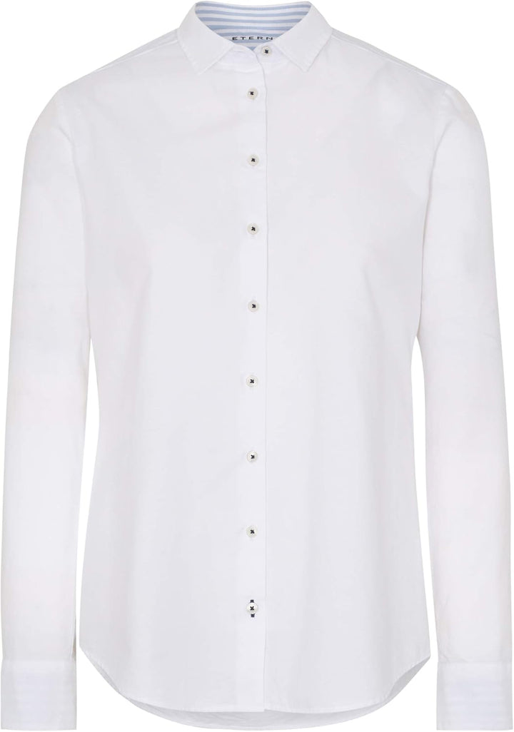 eterna Modern Fit Langarm Bluse Hemdkragen Patch weiss 34 Weiss, 34 Weiss