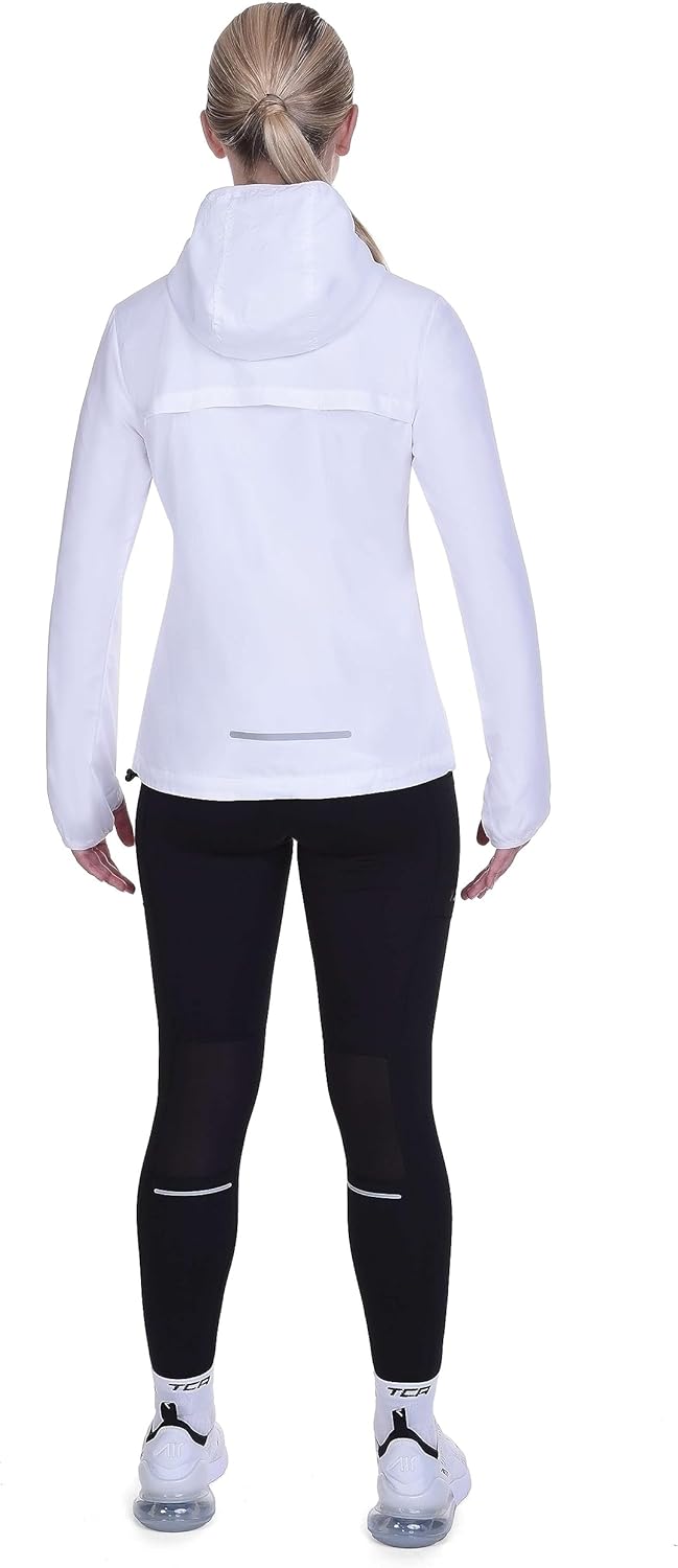 TCA Damen Lauf-Softshelljacke. Reflektierende atmungsaktive Packable-Jacke mit Reissverschlusstasche