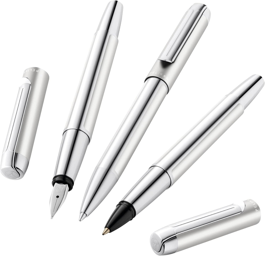 Pelikan Kugelschreiber Pura K40, Silver, hochwertiger Drehkugelschreiber im Geschenk-Etui, 952069, 1