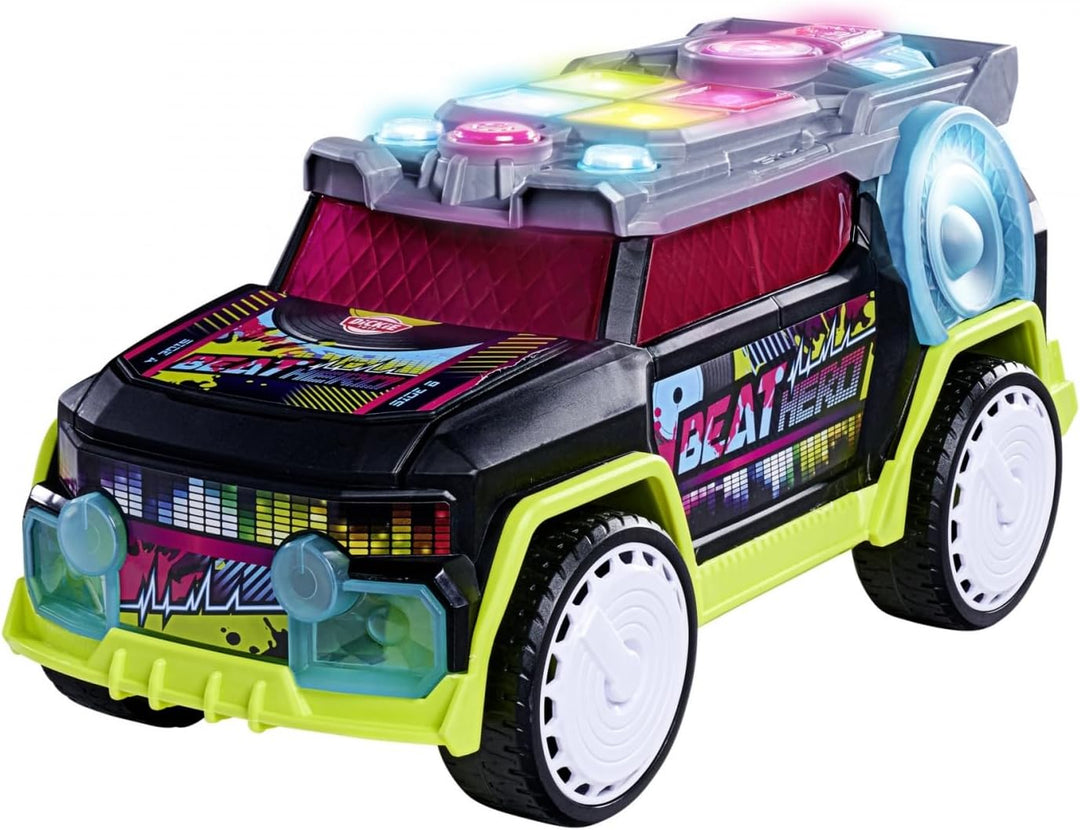Dickie Toys - Beat Hero Spielzeugauto mit DJ-Pult und 22 Sounds, Auto mit Hip-Hop, Pop und Elektroni