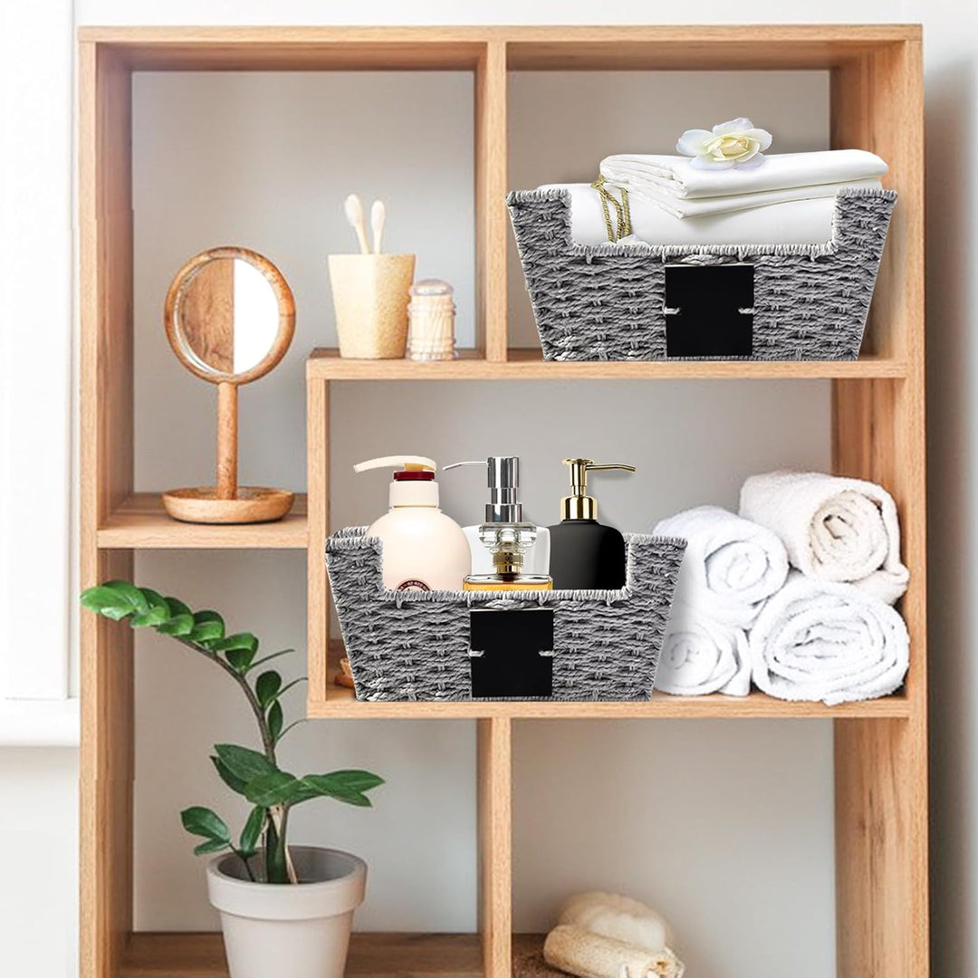 OUTBROS Körbchen Geflochten,Rattankorb aus Gewebtem, Deko Aufbewahrungskörbe, Organizer korb in Shel