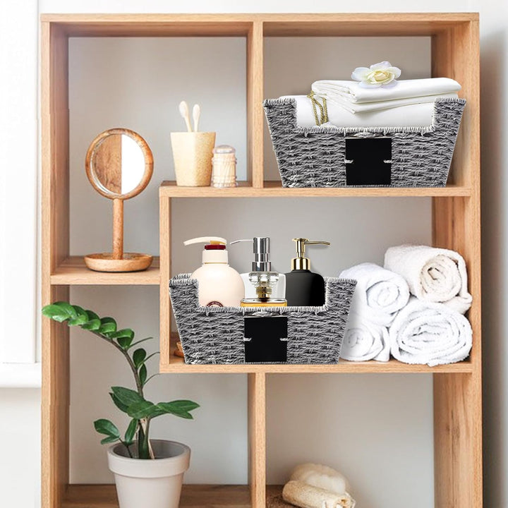 OUTBROS Körbchen Geflochten,Rattankorb aus Gewebtem, Deko Aufbewahrungskörbe, Organizer korb in Shel