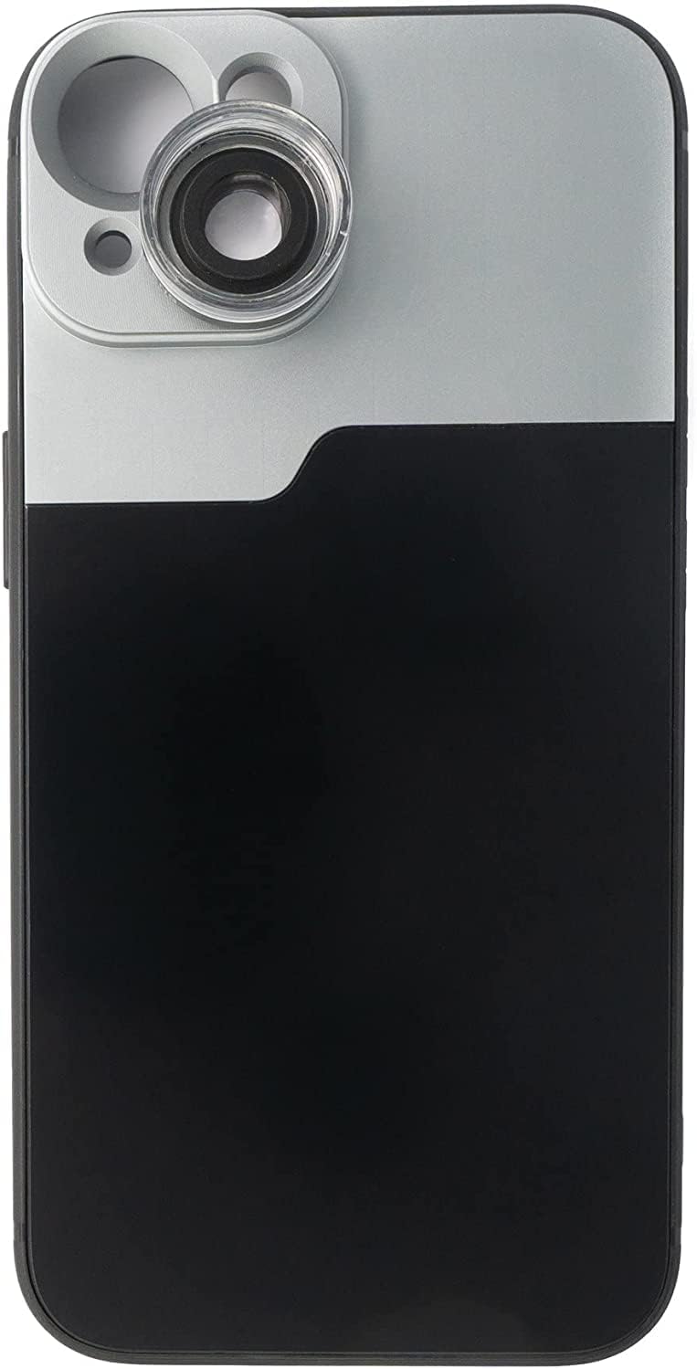 SYSTEM-S Makro Linse 30x Mikroskop Filter mit Hülle in Schwarz für iPhone 14 Plus