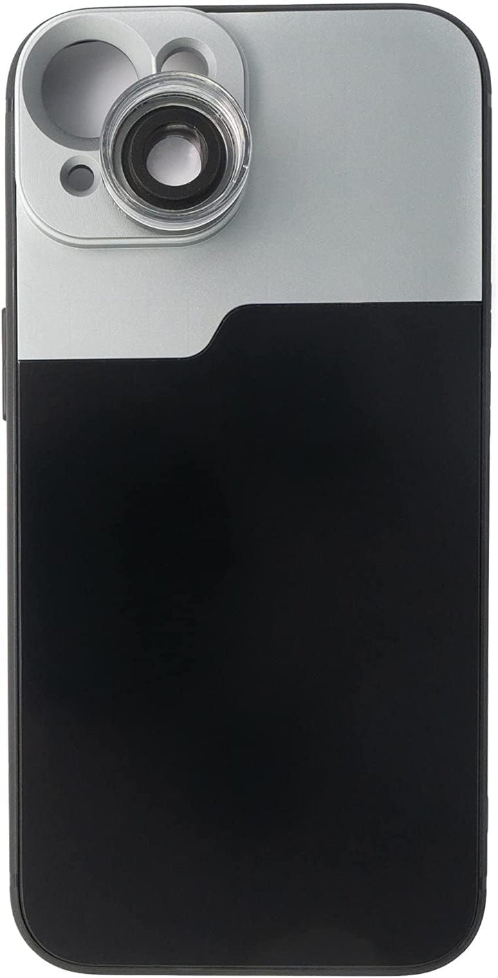 SYSTEM-S Makro Linse 30x Mikroskop Filter mit Hülle in Schwarz für iPhone 14 Plus