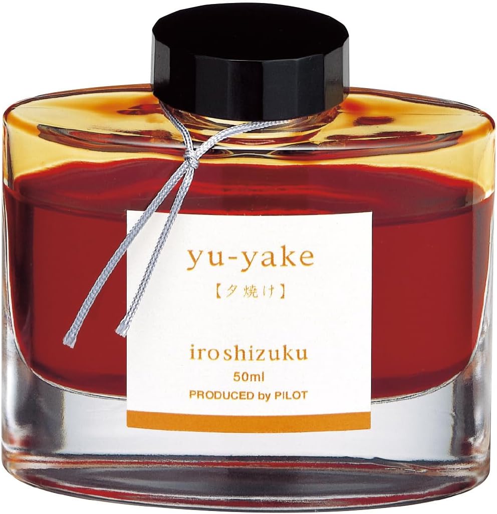 Pilot Iroshizuku 69210 Füllfederhalter-Tinte, Yu-Yaki, Sunset Orange (Orange), 50 ml Flasche burnt o