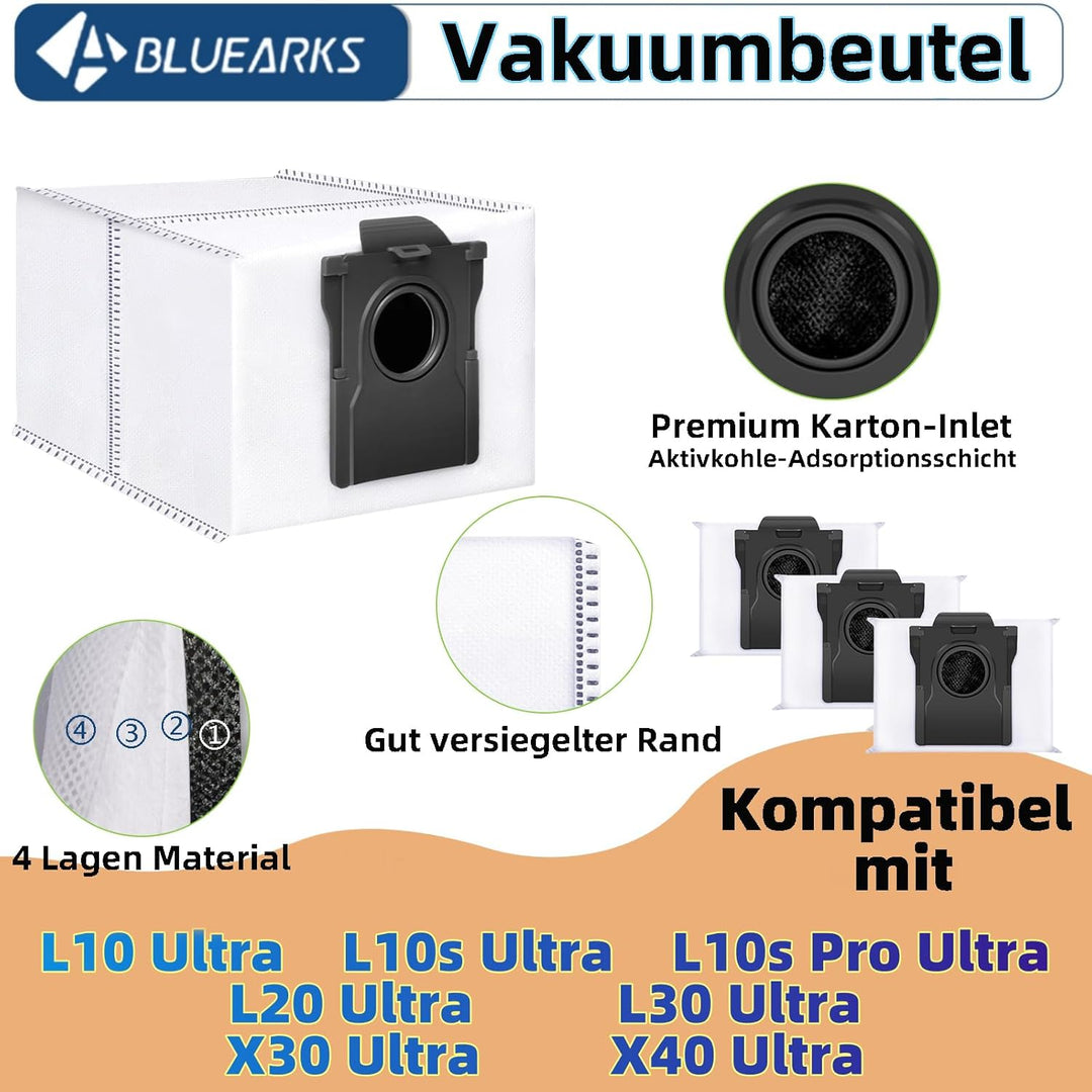 Bluearks 21 Stück Zubehör für Dreame L10s Pro Ultra Heat/X30 Ultra Saugroboter, Bestehend Aus 1 Haup