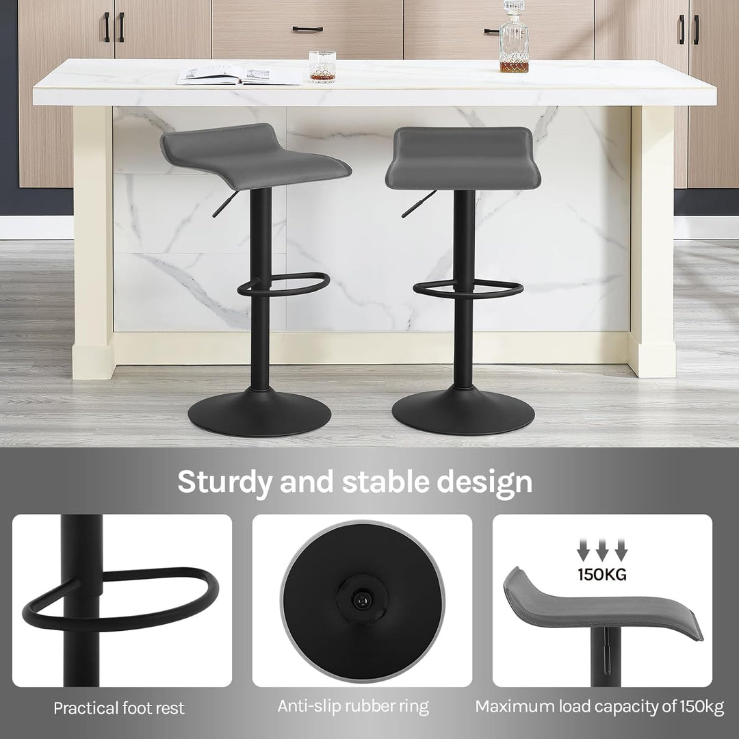 WOLTU Barhocker 4er Set, Höhenverstellbarer Barstuhl, 360° drehbarer Bistrohocker mit Fussstütze, au