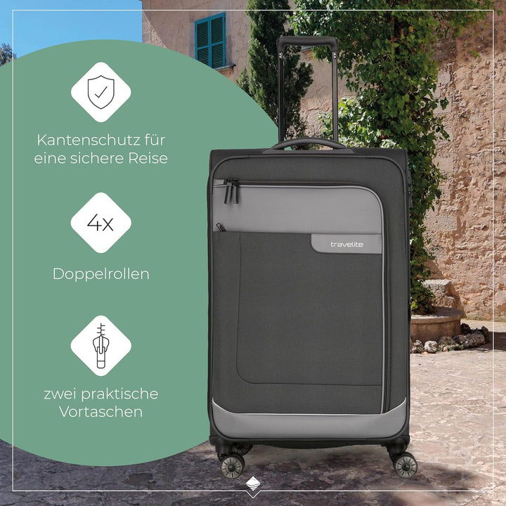 TRAVELITE VIIA 4w Trolley L exp., Anthracite, Unisex-Erwachsene Gepäck- Koffer, Anthracite, Talla ún