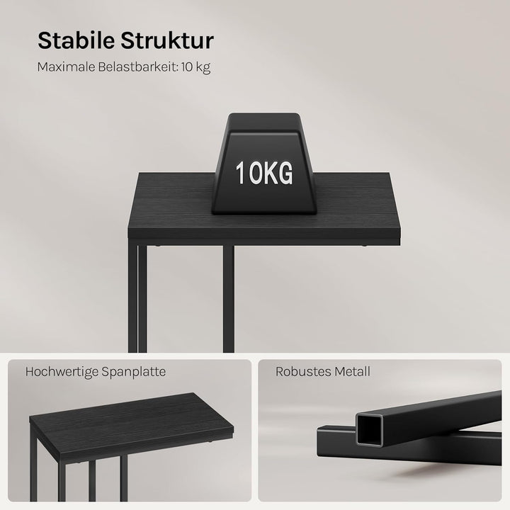 WOLTU Beistelltisch 2er Set Kaffeetisch Couchtisch Sofatisch Nachttisch Betttisch Laptoptisch, Geste