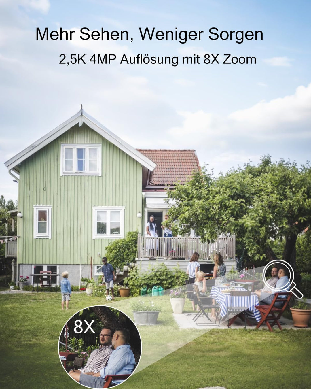 Vimtag 4MP Kamera Überwachungs Aussen, IP66 Wasserdicht, Überwachungskamera Aussen/Innen mit Farbige