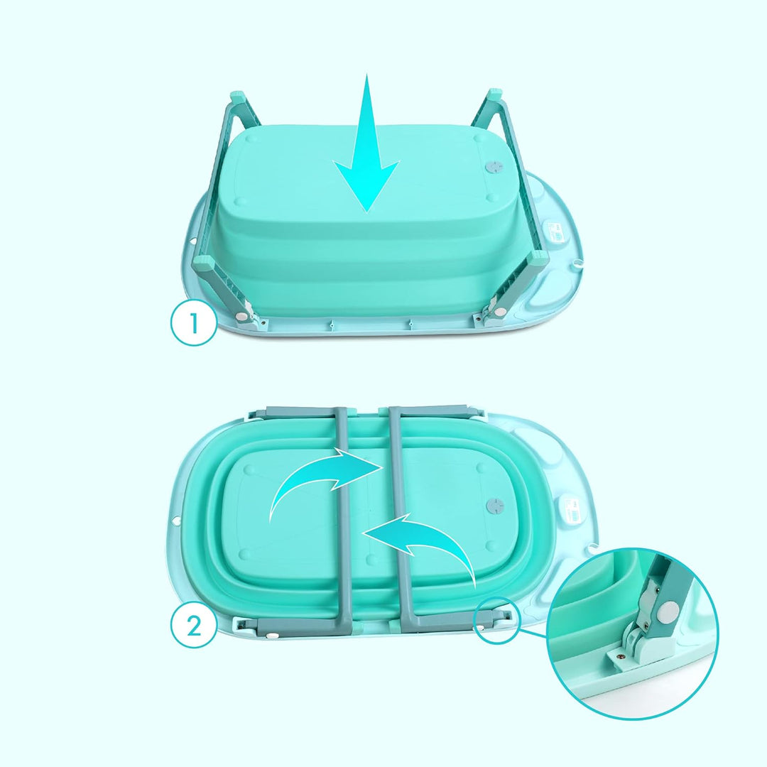 wuuhoo® ergonomische Baby-Badewanne Nemo faltbar und klappbar für Neugeborene Babys und Kleinkinder,