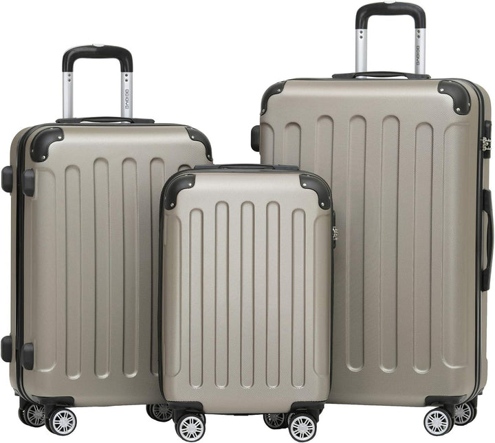 BEIBYE Zwillingsrollen Hardcase Reisekoffer Koffer Trolleys Hartschale in XL-L-M in 14 Farben (Champ