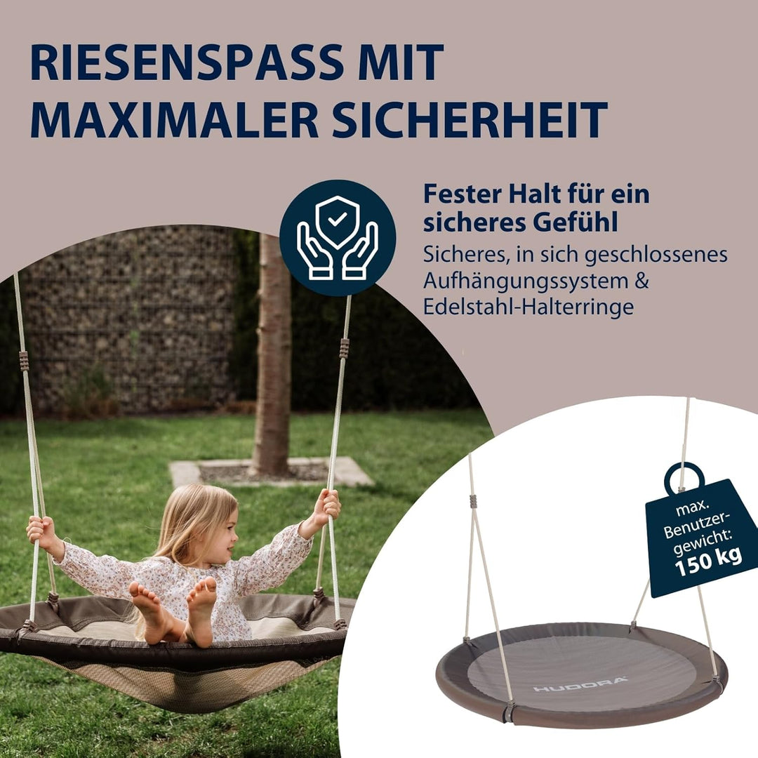 HUDORA Nestschaukel Lounge - Höhenverstellbare Nestschaukel mit 90/110cm Durchmesser für bis zu 150k