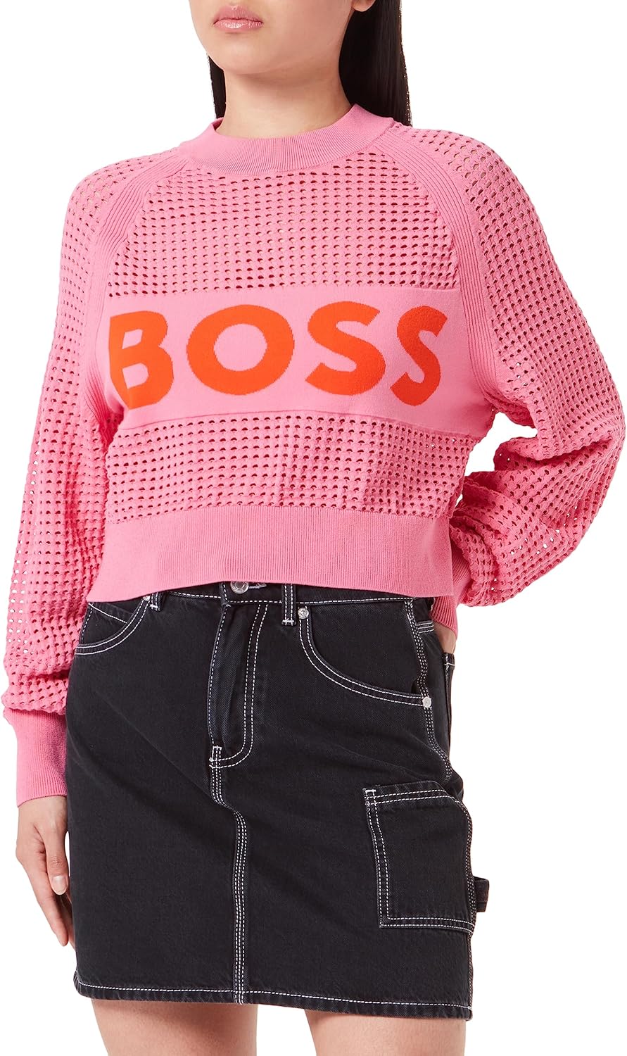 BOSS Damen C_fenniki Knitted_Sweater, M Medium Pink668