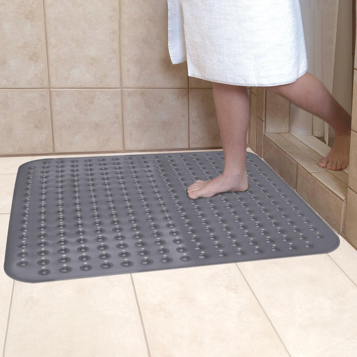 Leeko 80x80cm Duschmatten, rutschfest Badematte mit 285 SaugnÀpfen und Abflusslöchern, PVC Material