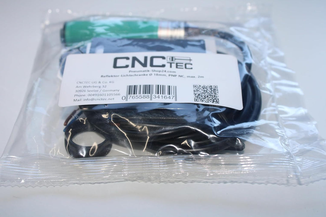 Reflektor-Lichtschranke 6 bis 36 Volt DC PNP NC, ร 18mm Reflexions-Lichtschranke Lichtschranke mit S