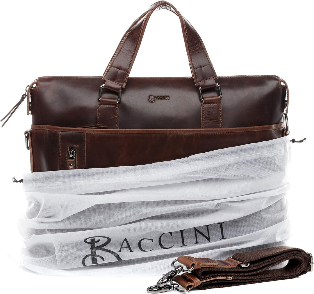 BACCINI Laptoptasche mit abnehmbaren Schultergurt LEANDRO aus Premium Leder I Business-Tasche gross
