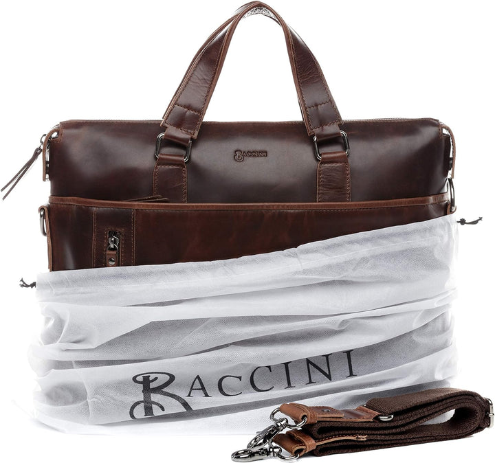 BACCINI Laptoptasche mit abnehmbaren Schultergurt LEANDRO aus Premium Leder I Business-Tasche gross