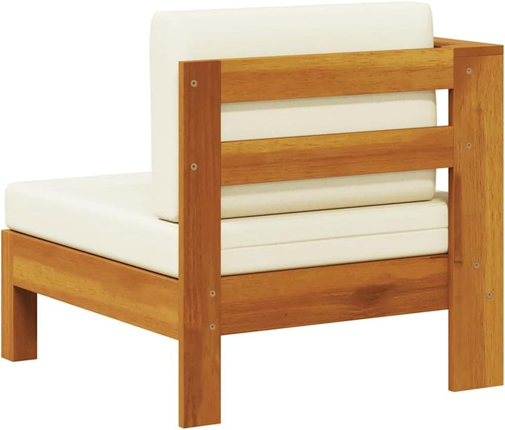 vidaXL Akazienholz Massiv Mittelsofa mit 1 Armlehne Sofa Lounge Gartensofa Einzelsofa Gartenmöbel Ga