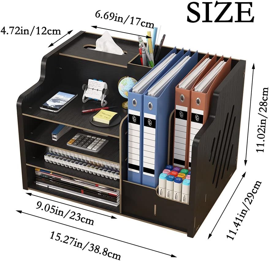 Aktualisierter Schreibtisch-Organizer aus Holz, grosse Kapazität, Schreibtisch-Organizer, ordentlich