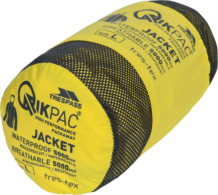 Trespass Unisex Qikpac Jacket Kompakt Zusammenrollbare Wasserdichte Regenjacke (1er Pack), XXS Gelb