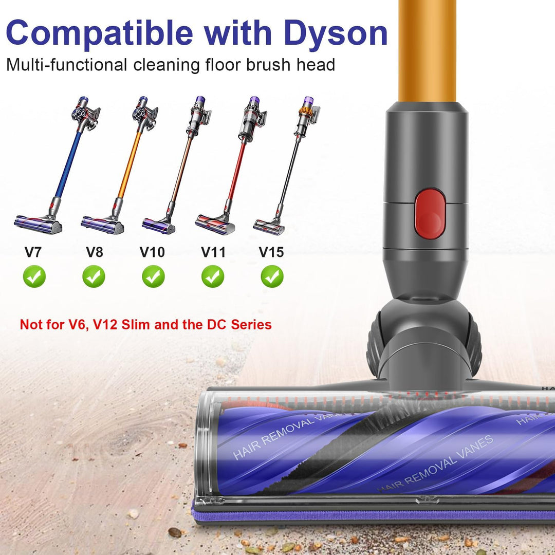 RUKHOOL Elektrische Bürste für Dyson V7 V8 V10 V11 V15 Ersatzteil Direktantrieb Reiniger Kopf Turbin