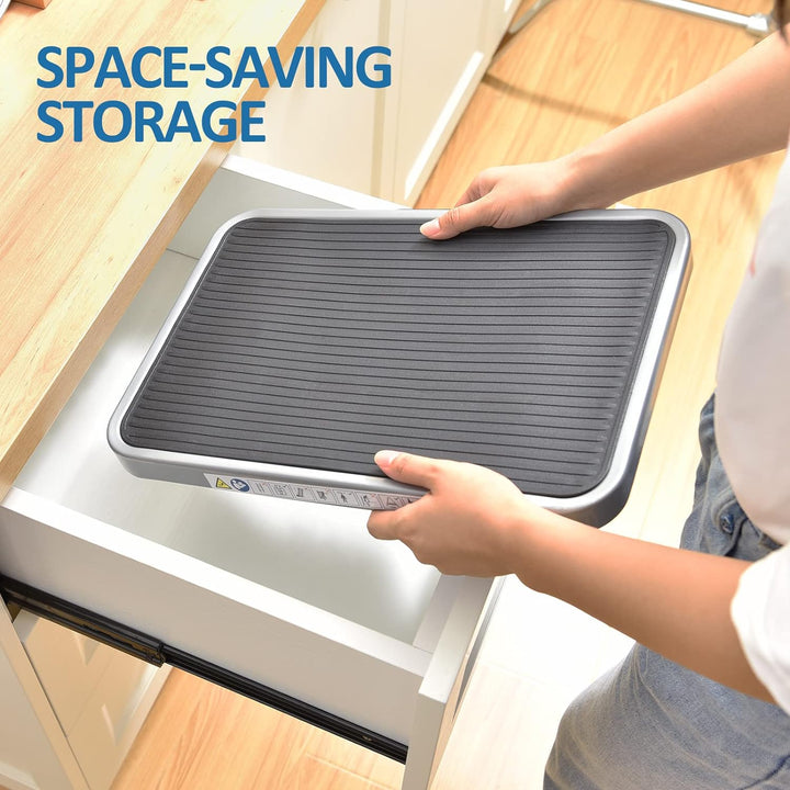 KINGRACK Tritthocker, Trittstuhl, zusammenklappbar, einstufige Leiter mit Rutschfester Gummimatte, L