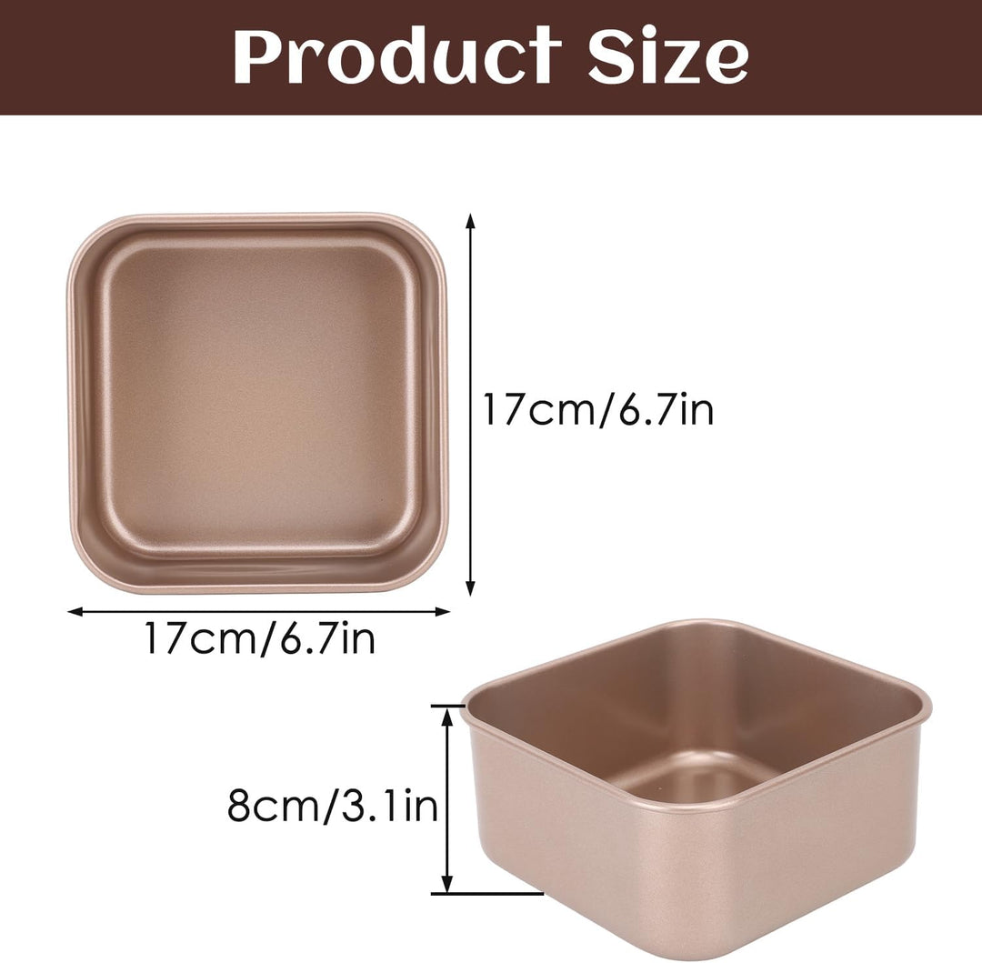 Brotbackform 17cm/21cm/23cm Quadratisch 8cm Tief Kastenform Karbonstahl Antihaftbeschichtung Brotfor
