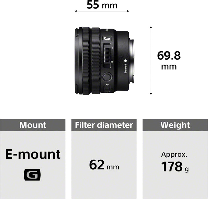 Sony E PZ 10–20 mm F4 G | APS-C-Objektiv mit leistungsstarkem Zoom (SELP1020G), schwarz