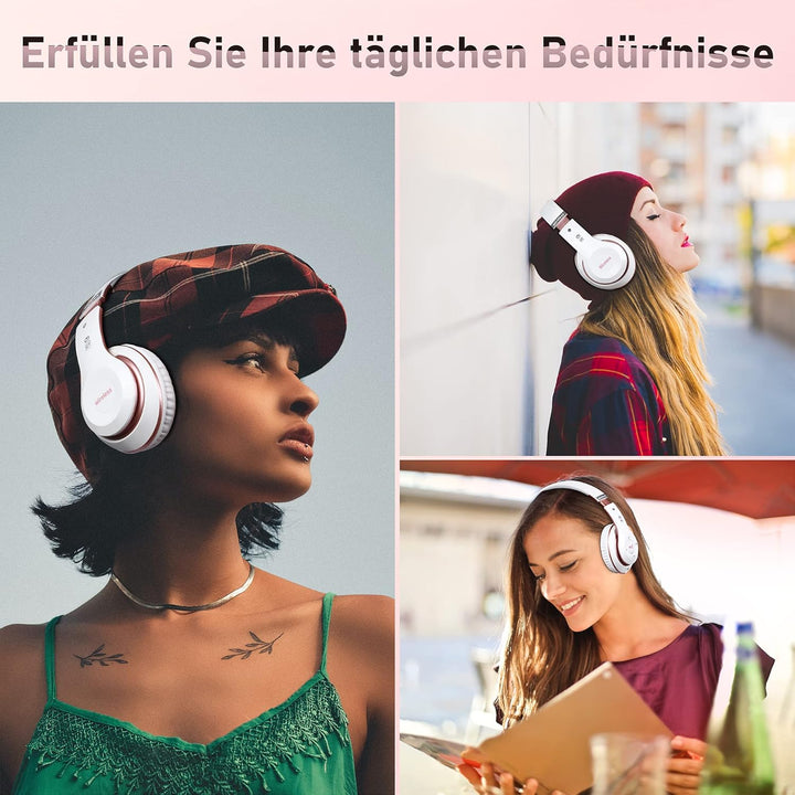 Lankey Sound Kopfhörer Kabellos mit 6 EQ Modi, Kopfhörer Bluetooth, 65 Std Over Ear Kopfhörer Blueto