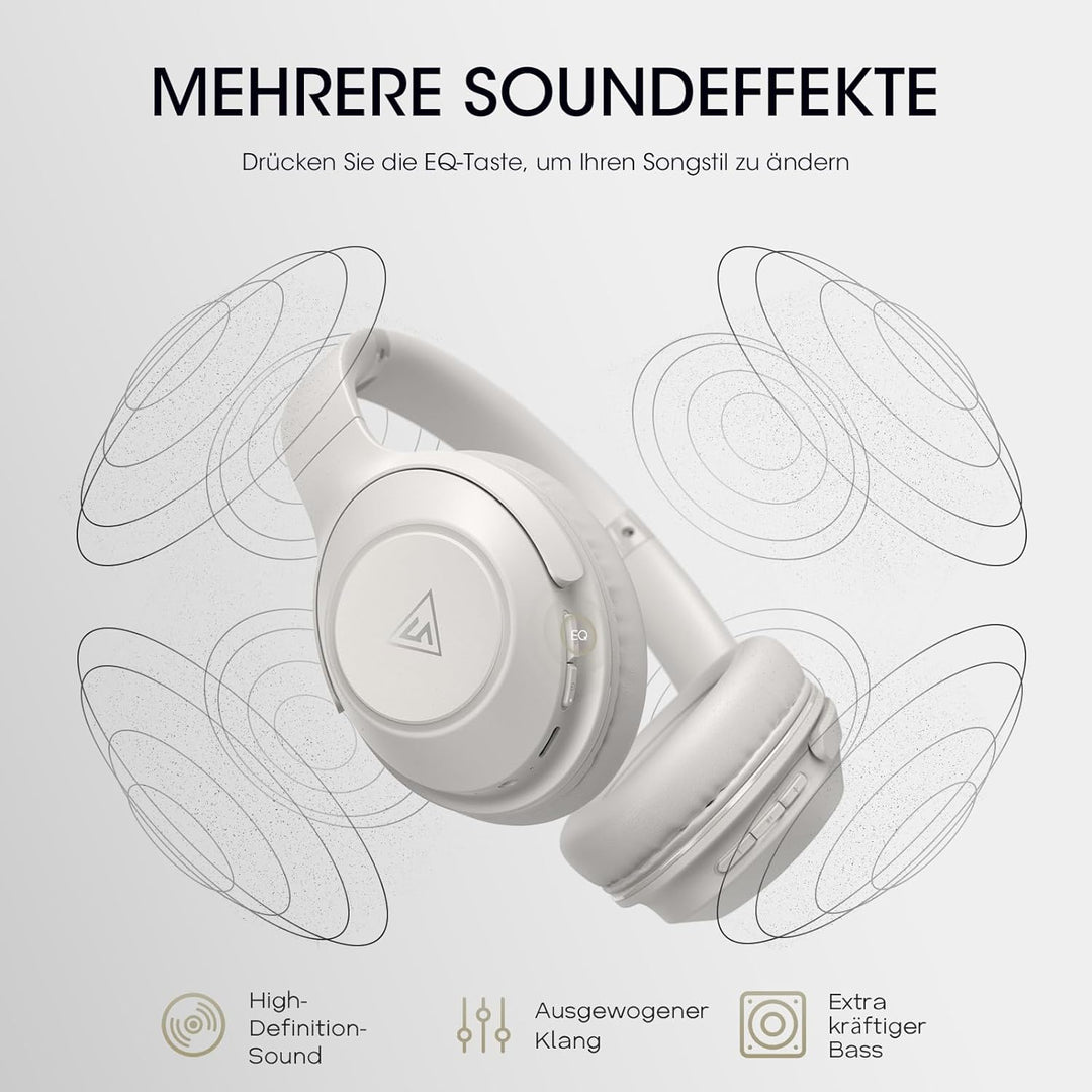 DOQAUS Bluetooth Kopfhörer Over Ear, 70 Stunden Spielzeit,Kopfhörer Kabellos Bluetooth mit 3 EQ-Modi