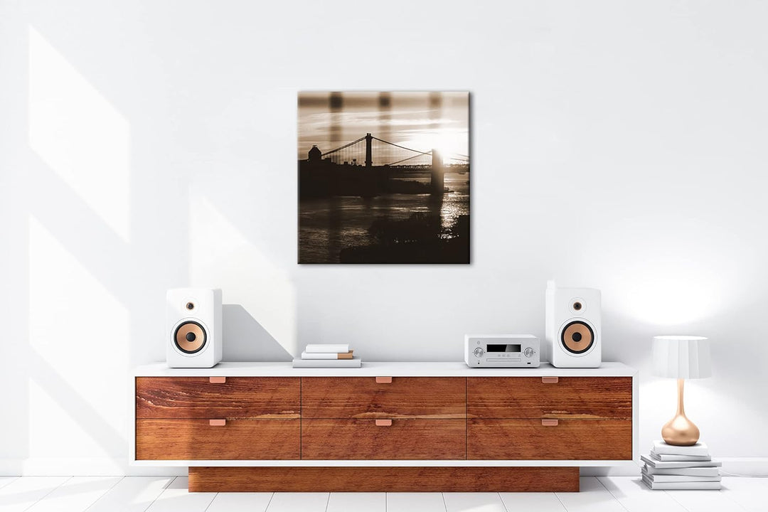 deyoli taumhafte Hängebrücke Format: 70x70 cm Effekt: Sepia als Leinwandbild, Motiv fertig gerahmt a