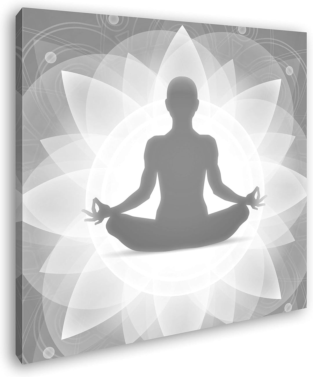 deyoli Meditierender Mensch Format: 60x60 Effekt: Schwarz&Weiss als Leinwandbild, Motiv fertig gerah