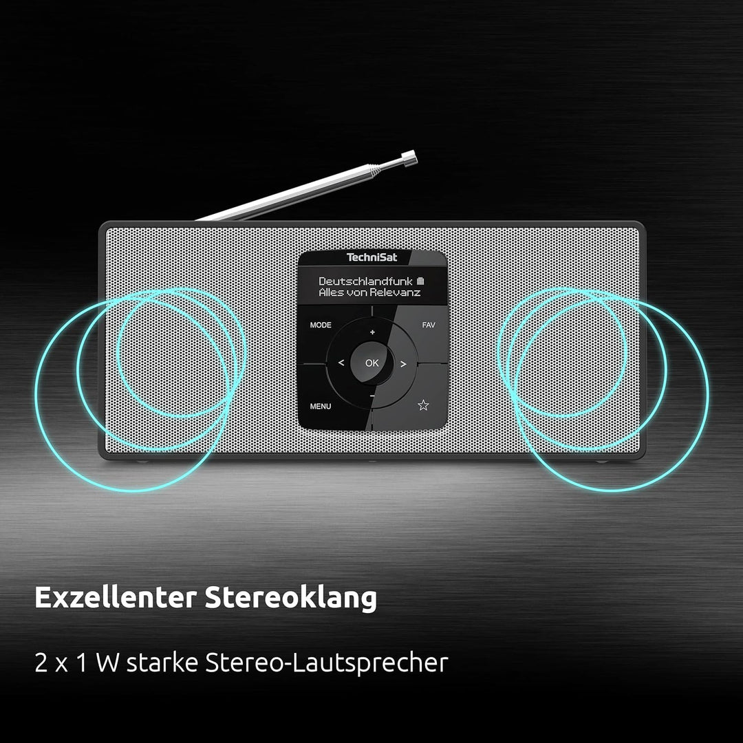 TechniSat DIGITRADIO 2 S - Tragbares DAB Stereo-Radio mit Akku (DAB+, UKW, Bluetooth Audiostreaming,