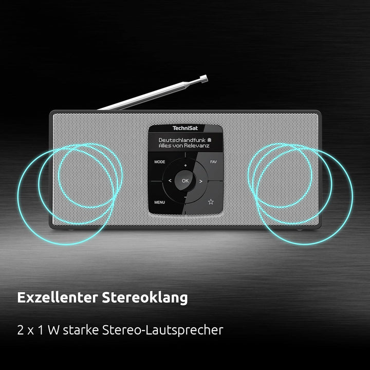 TechniSat DIGITRADIO 2 S - Tragbares DAB Stereo-Radio mit Akku (DAB+, UKW, Bluetooth Audiostreaming,