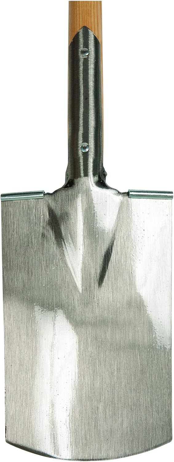 SHW FIRE 59146 Set Frankfurter Schaufel mit Aufbug Silber mit Stiel 130cm + Gärtnerspaten Spaten Tri