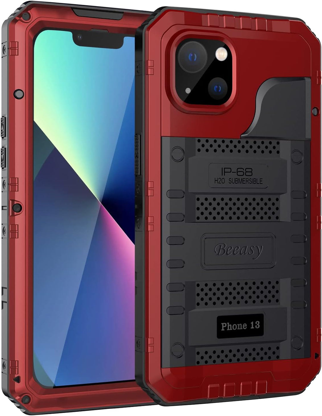 Beeasy für iPhone 13 Wasserdicht Outdoor Hülle (6,1"), Stossfest Panzerhülle Militär 360 Grad Schutz