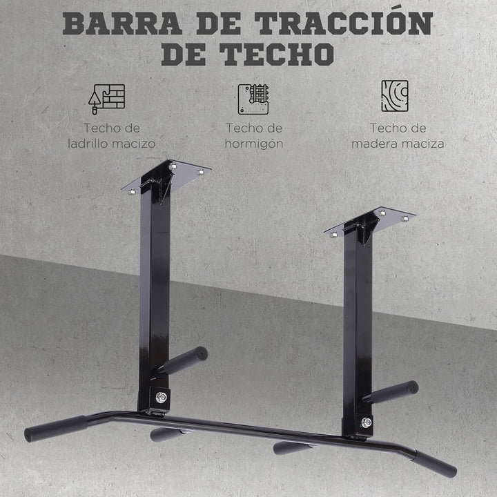 HOMCOM Overhead Klimmzugstange Stahl Klimmzugstange Stahl Klimmzugstange Home Workout Bar Max. Belas