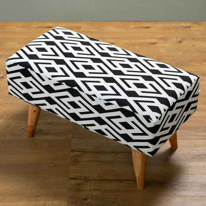 wohnfreuden Bank Zinnia 80 x 40 cm aus Teakholz und Stoff Bezug