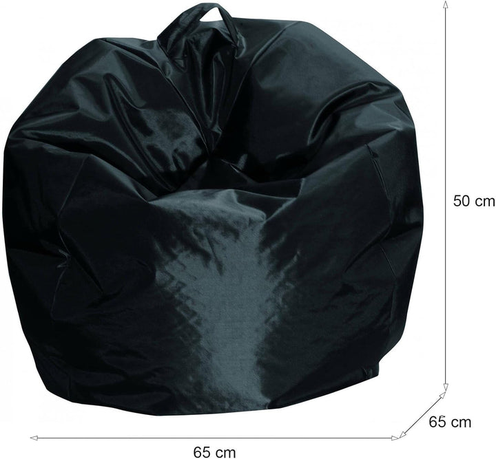 Dmora - Eleganter Sitzsack, schwarze Farbe, Masse 65 x 50 x 65 cm Nero, Nero