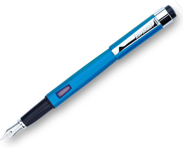 Diplomat Magnum Ägäis Blau Füllhalter-Set, Füllfederhalter im Set mit Schreibtinte und Konverter, Sc