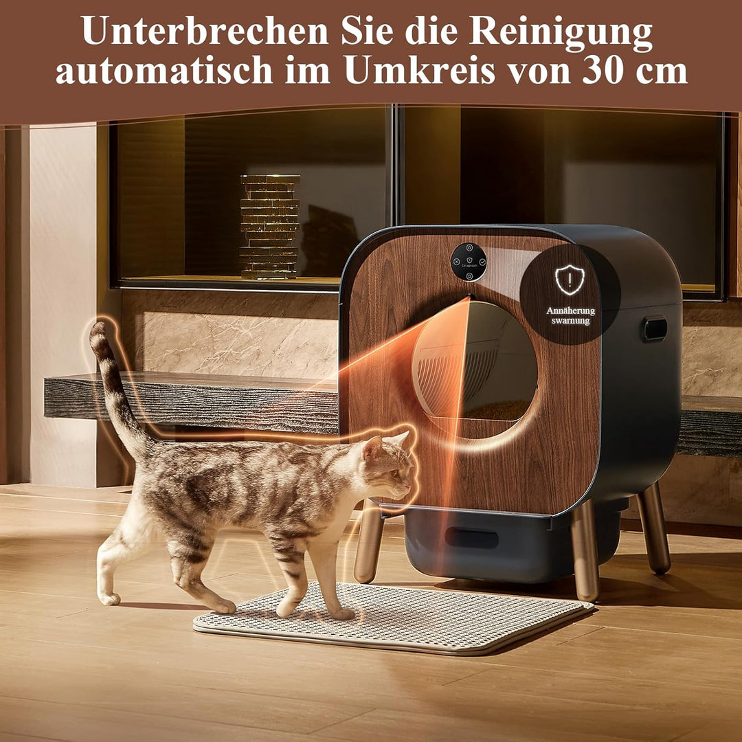 PAWBBY P1 Ultra Katzenklo Selbstreinigend, Selbstreinigende Katzentoilette, TÜV-Zertifizierung, Anti