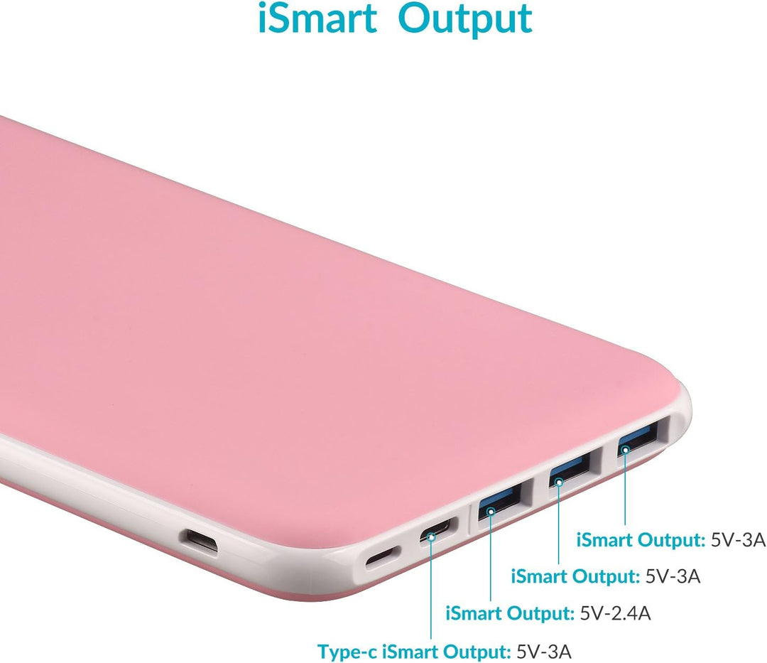 Charmast 26800mAh Powerbank USB C Externer Akku dünne Power Bank Handy Tragbares Ladegerät mit 3 Ein