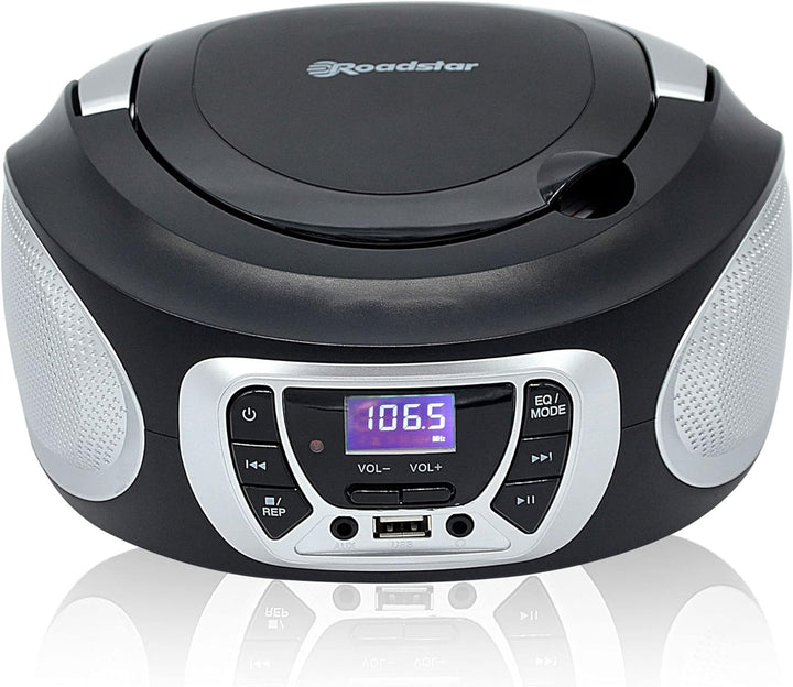 Roadstar CDR-365U/SL Tragbarer Radio-CD-Spieler Digital FM PLL, Boombox-CD-Spieler, CD-R, CD-RW, CD-