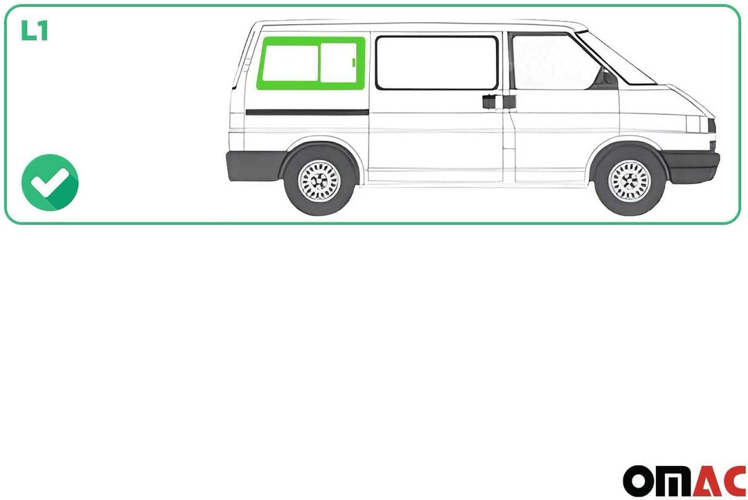 Seitenfenster Schiebefenster Kompatibel mit VW T4 Transporter 1990-2003 Hinten Rechts L1, Hinten Rec