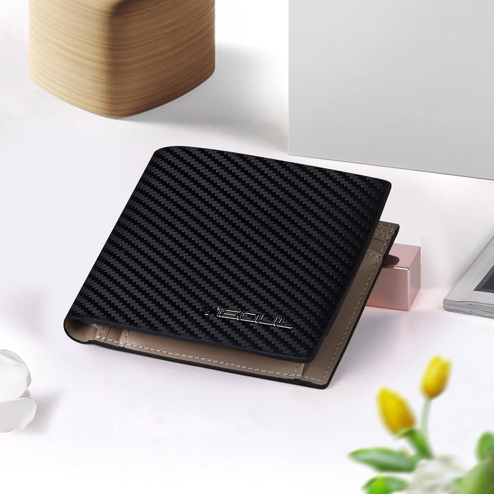 VISOUL Leder Geldbörse Herren mit ID-Fenster/Münzfach & RFID Schutz I Echtleder Geldbeutel für Männe