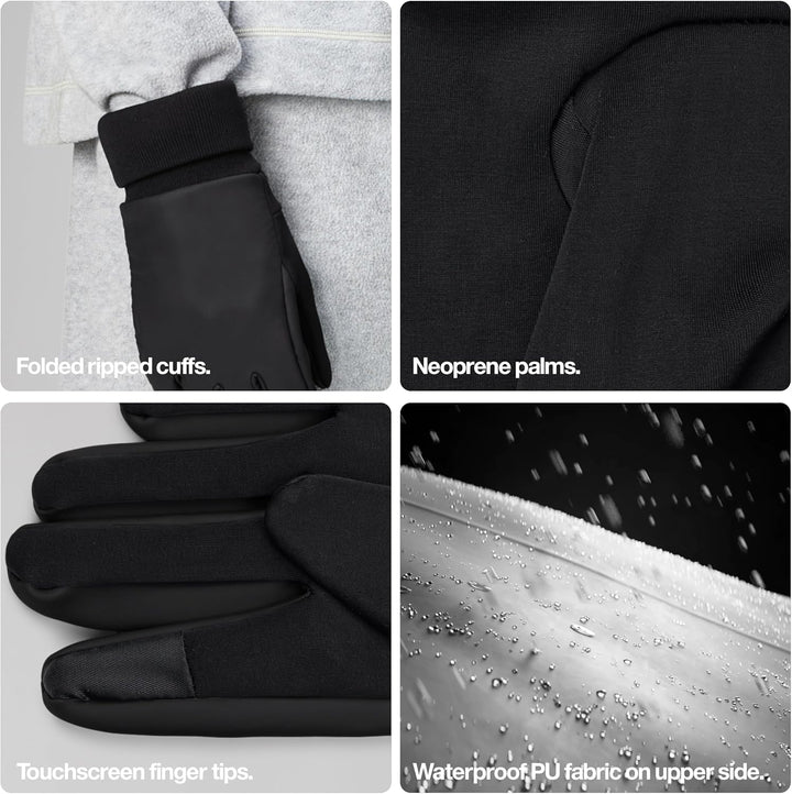 Rains Gloves for Men and Women - Insulated Waterproof Gloves with Touch Screen Finger S 01 Schwarz,