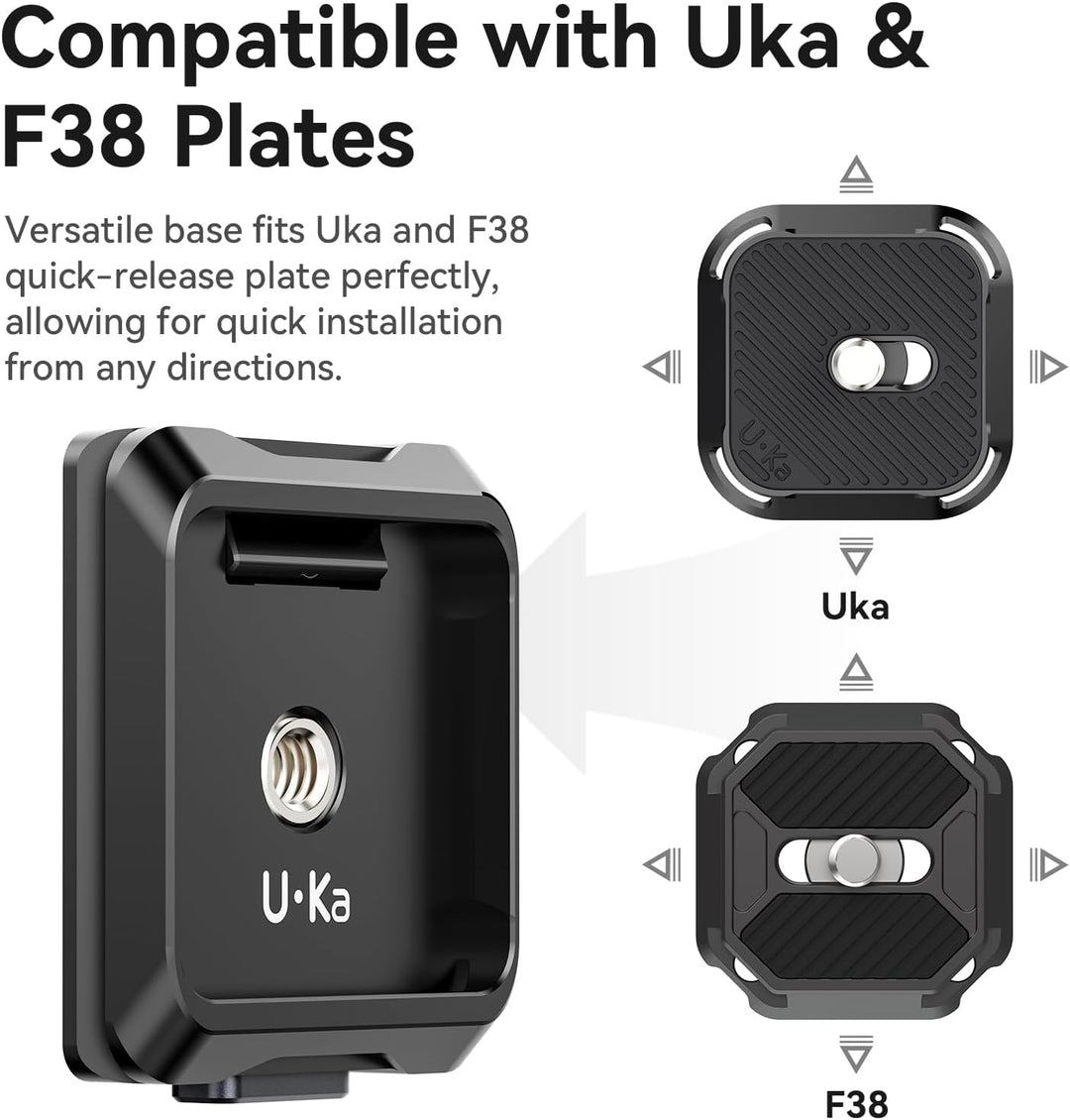 ULANZI UKA03 Quick Release Base, Schnellkupplungssockel mit 1/4' Schraubgewinde für Dreibein, Einbei