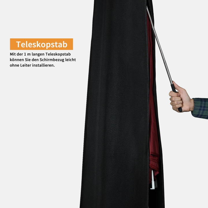 Dokon Sonnenschirm Schutzhülle Wasserdicht, Sonnenschirm Hülle bis 250cm Ø Gartenschirm, Winterfest