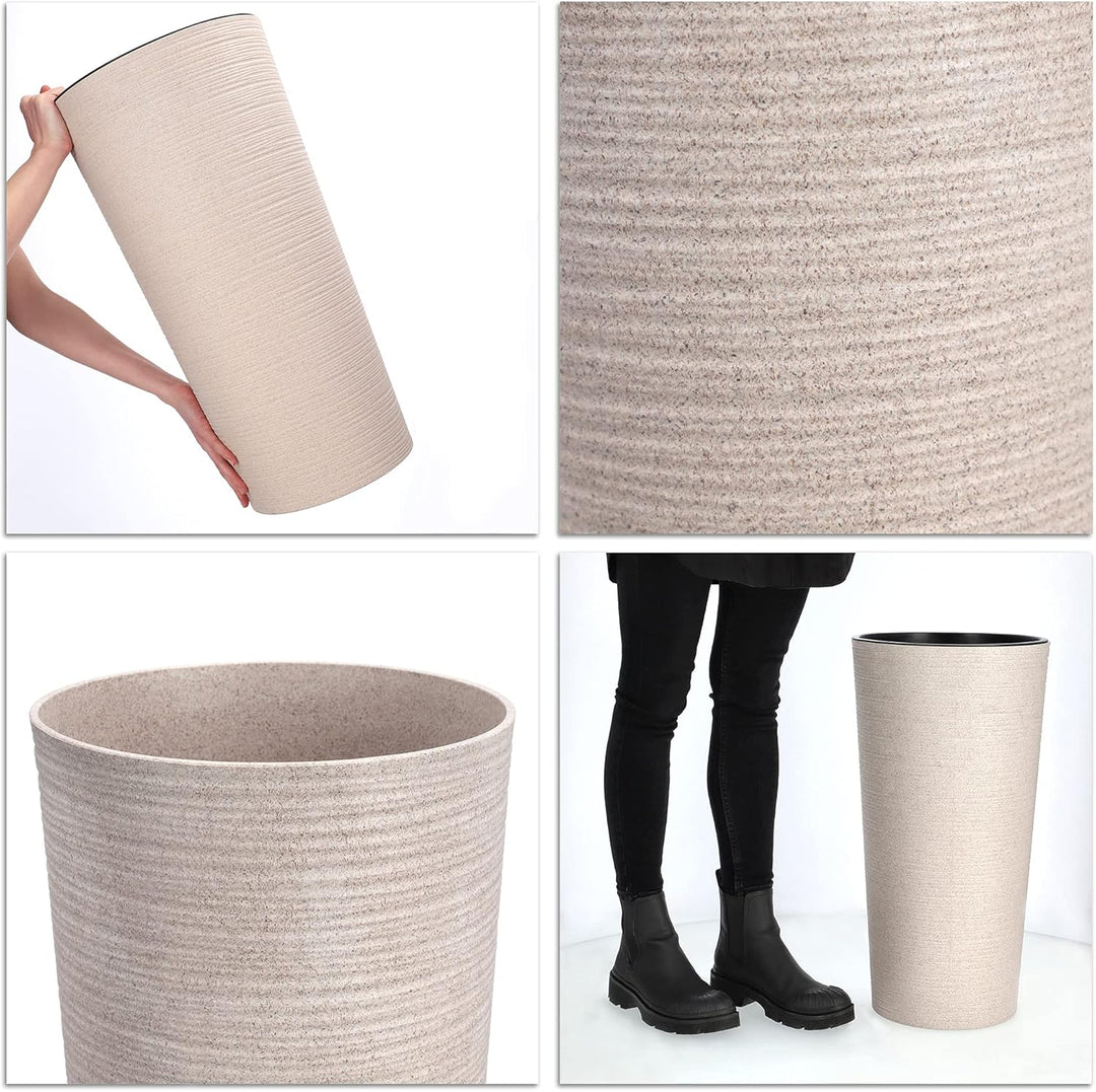 KADAX Blumentopf mit Holzspänen, eleganter Übertopf mit herausnehmbarer Einlage, Blumentopfschutz fü